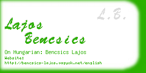 lajos bencsics business card